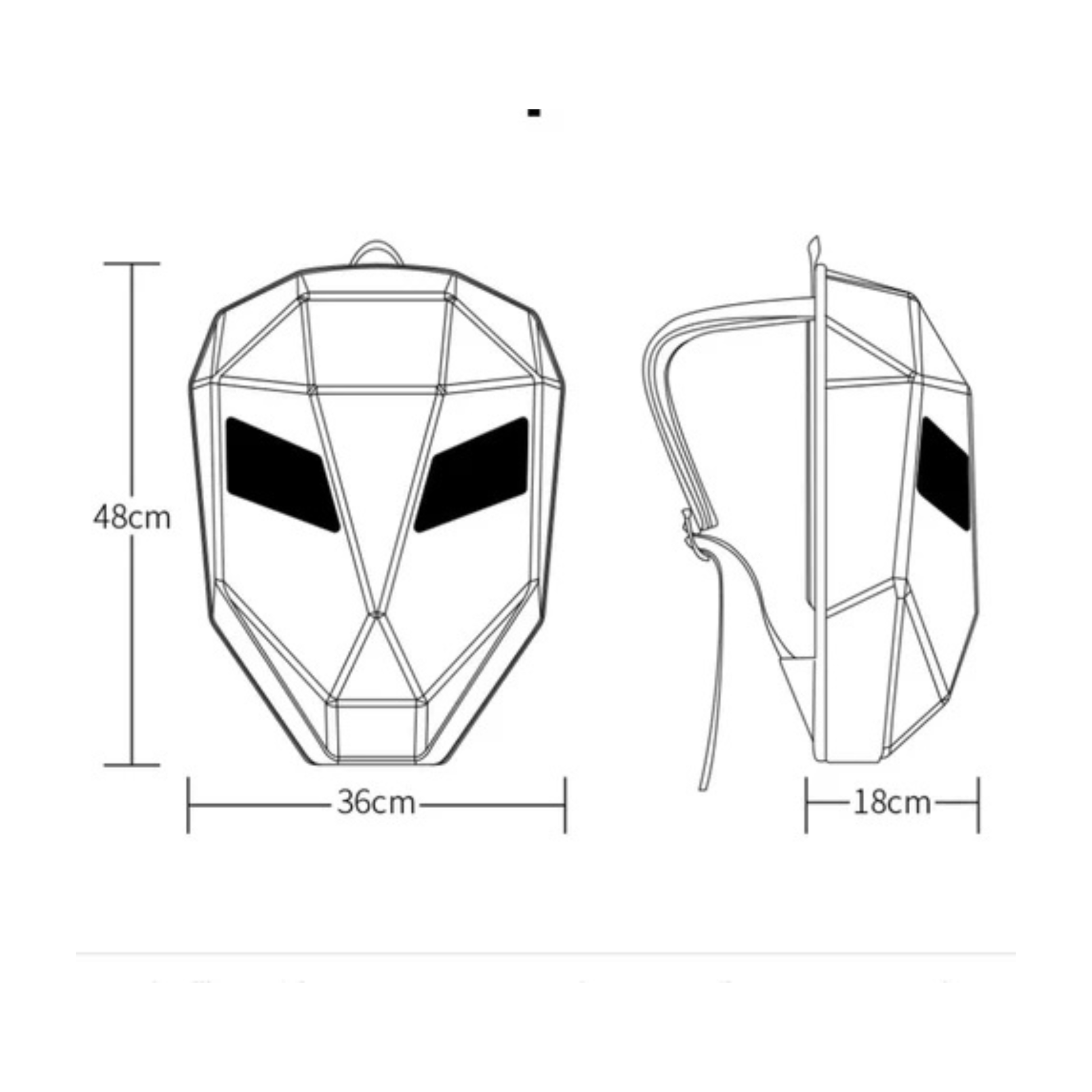 CarryQuest® - LED - rugzak met - Maat L - Compatibel met Motor helm - Zwart