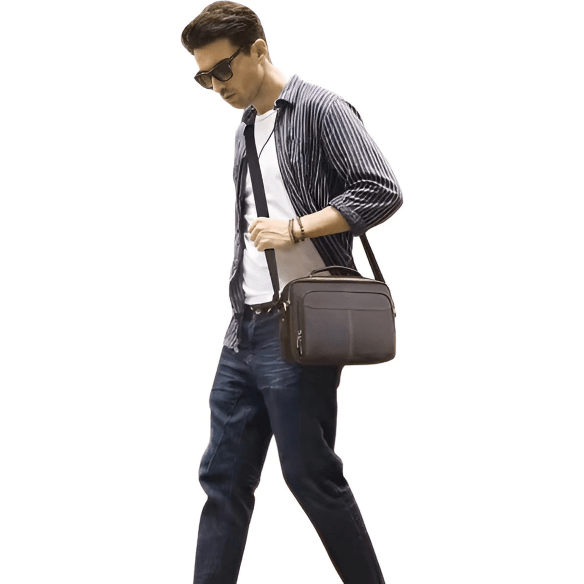 CarryQuest® - Leren Heren Schoudertas - Grote Capaciteit Handtassen - Koerierstas - Zwart