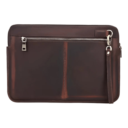 CarryQuest® - Leren Laptoptas voor Macbook Air M1 M2 M3 Pro inch - Luxe en Beschermende Aktetas - Koffie