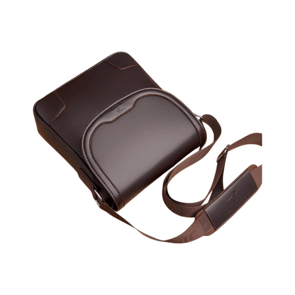 CarryQuest® - Luxe Heren Lederen Schoudertas - Waterdicht Zakelijke Handtas - Bruin