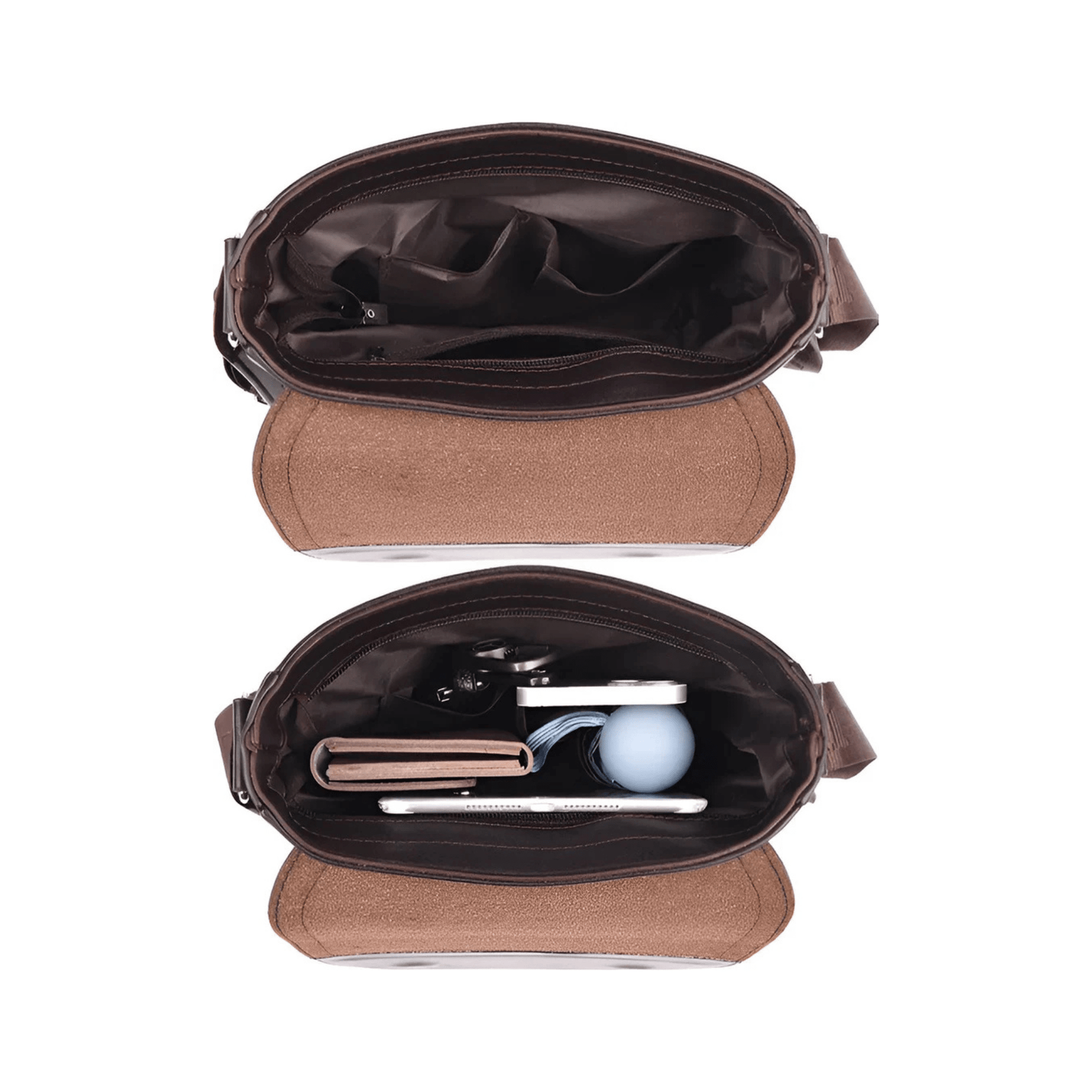 CarryQuest® - Luxe Heren Lederen Schoudertas - Waterdicht Zakelijke Handtas - Zwart