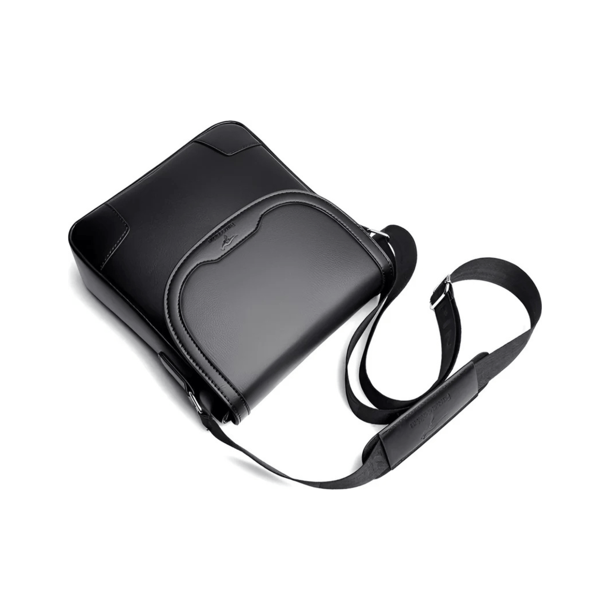 CarryQuest® - Luxe Heren Lederen Schoudertas - Waterdicht Zakelijke Handtas - Zwart