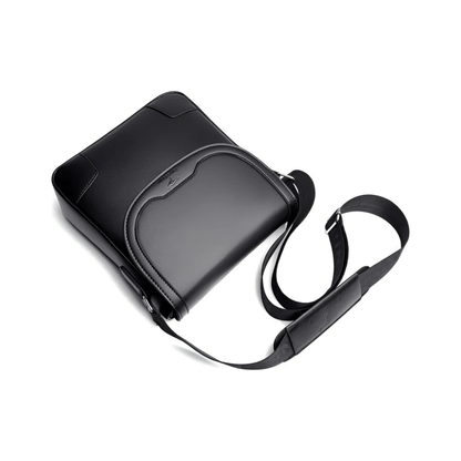 CarryQuest® - Luxe Heren Lederen Schoudertas - Waterdicht Zakelijke Handtas - Zwart