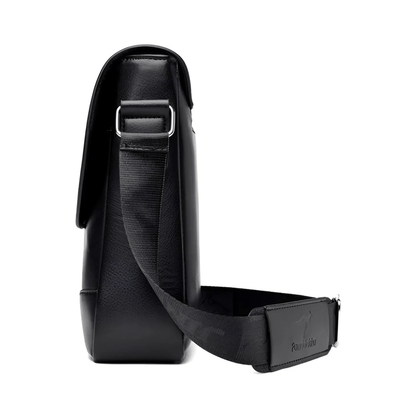 CarryQuest® - Luxe Heren Lederen Schoudertas - Waterdicht Zakelijke Handtas - Zwart