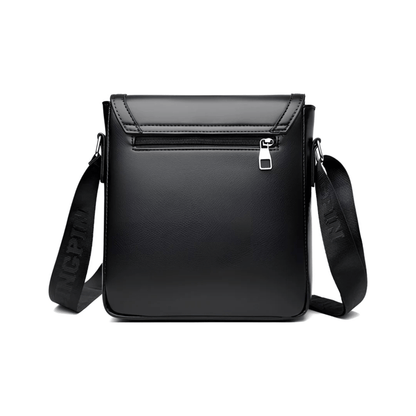 CarryQuest® - Luxe Heren Lederen Schoudertas - Waterdicht Zakelijke Handtas - Zwart