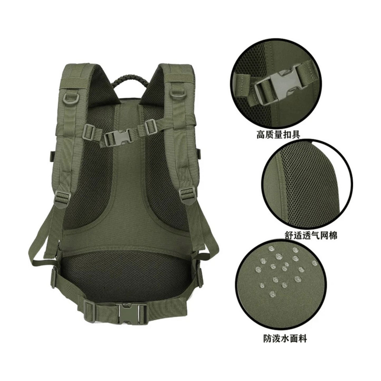 CarryQuest® - Molle - systeem - Schooltas - School Rugzak - Outdoor - Avontuur - Groen
