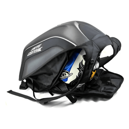 CarryQuest® - Motor Helm Rugzak - Laptop Rugzak 15” - Verstelbare Schouder - Hard Shell - Zwart