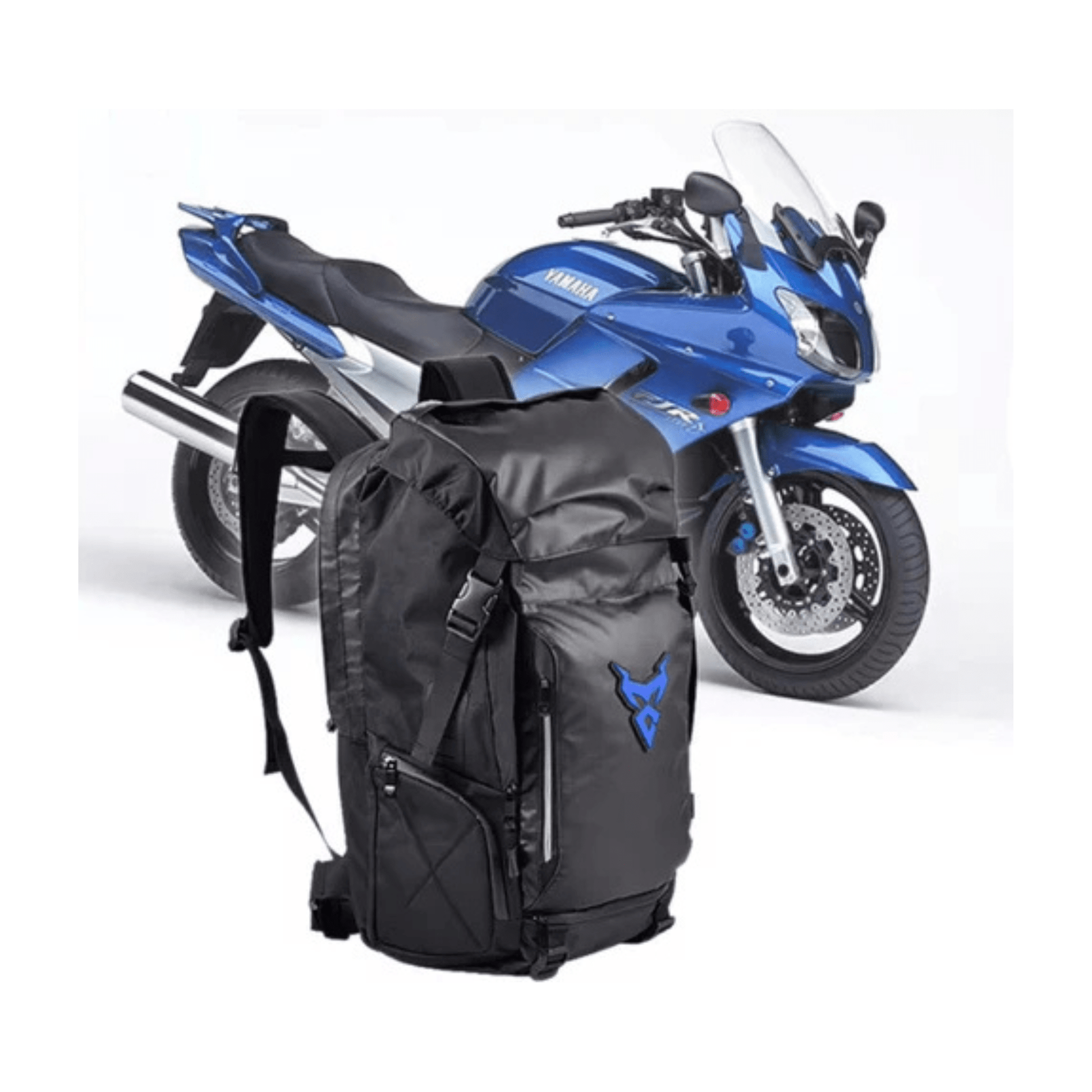 CarryQuest® - Motor Rugzak - 48L - Waterdichte Rugzak - Motortransport - Laptop Backpack - Zwart/Blauw