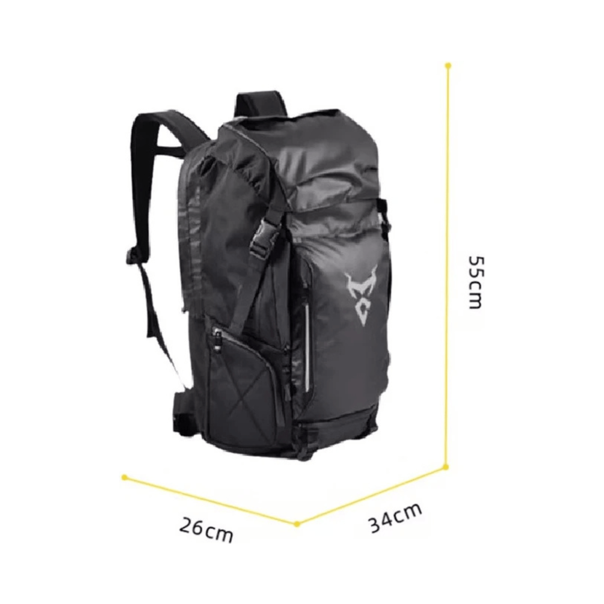 CarryQuest® - Motor Rugzak - 48L - Waterdichte Rugzak - Motortransport - Laptop Backpack - Zwart/Grijs