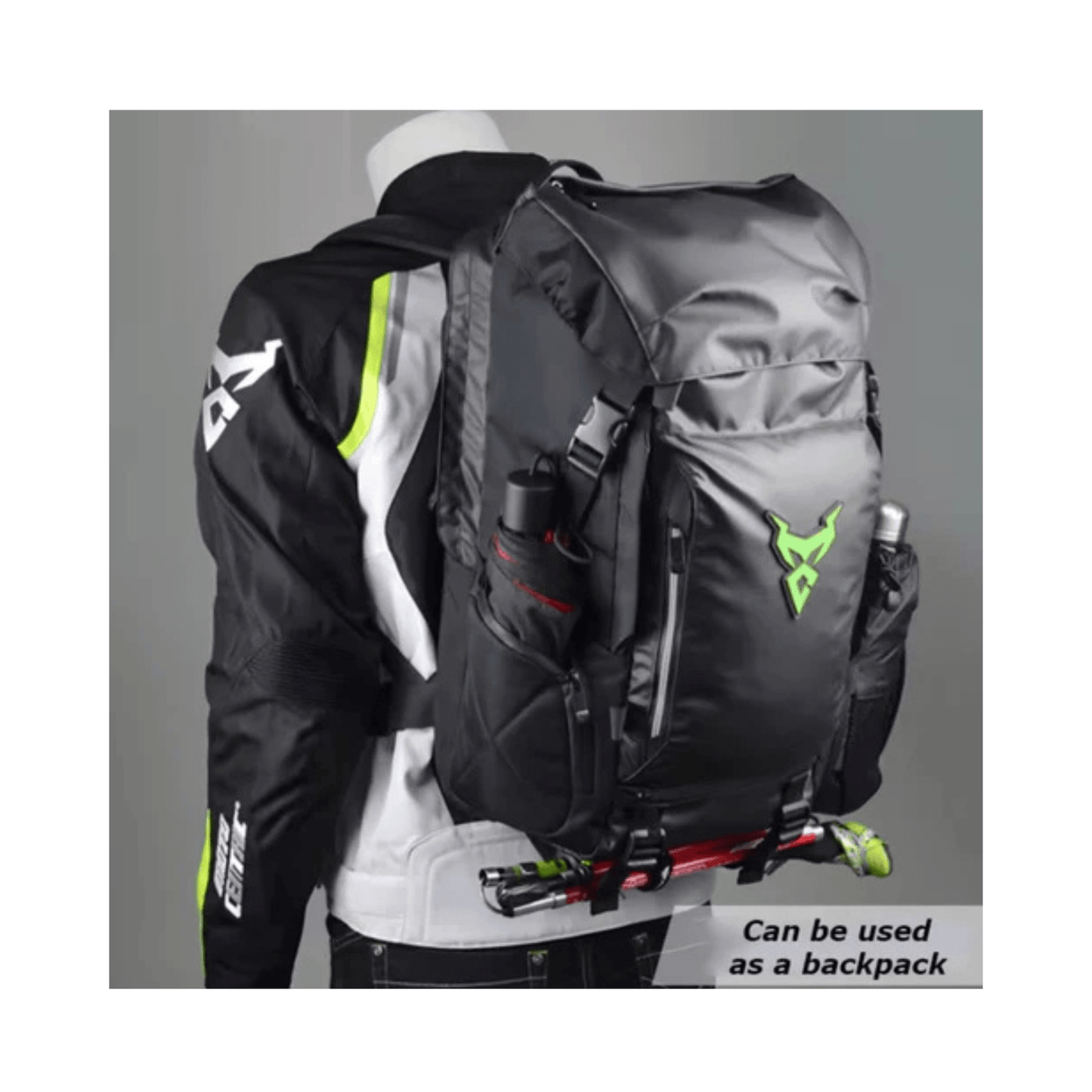 CarryQuest® - Motor Rugzak - 48L - Waterdichte Rugzak - Motortransport - Laptop Backpack - Zwart/Groen