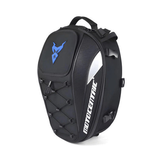 CarryQuest® - Motor Rugzak - Motor Zadeltas en Motor Rugzak - Motorhelm Tas - 48L Staarttas - Handtas - Zwart/Blauw