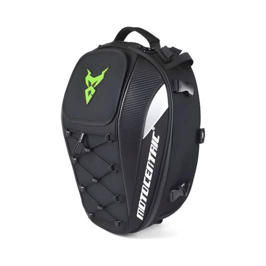 CarryQuest® - Motor Rugzak - Motor Zadeltas en Motor Rugzak - Motorhelm Tas - 48L - Staarttas - Handtas - Zwart/Groen