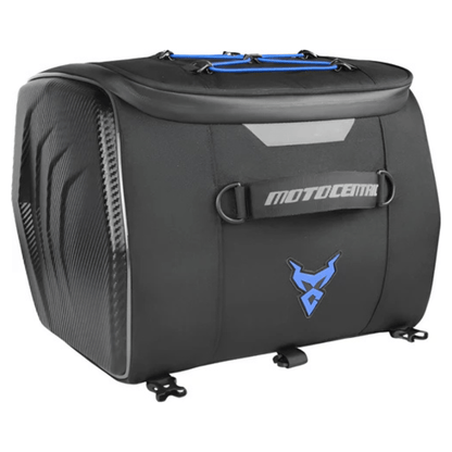 CarryQuest® - Motor Rugzak - Motor Zadeltas - Motorrugzak - 25L Capaciteit - Reflecterende Strips - Zwart/Blauw