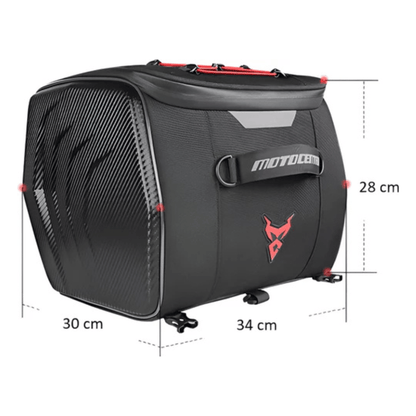 CarryQuest® - Motor Rugzak - Motor Zadeltas - Motorrugzak - 25L Capaciteit - Reflecterende Strips - Zwart/Blauw