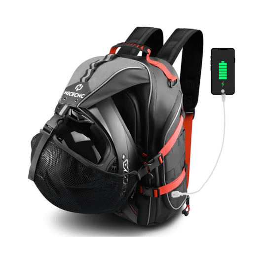 CarryQuest® - Motor Rugzak - Motorfiets Rugzak - Waterdicht 35L met USB Oplaadpoor - Rood