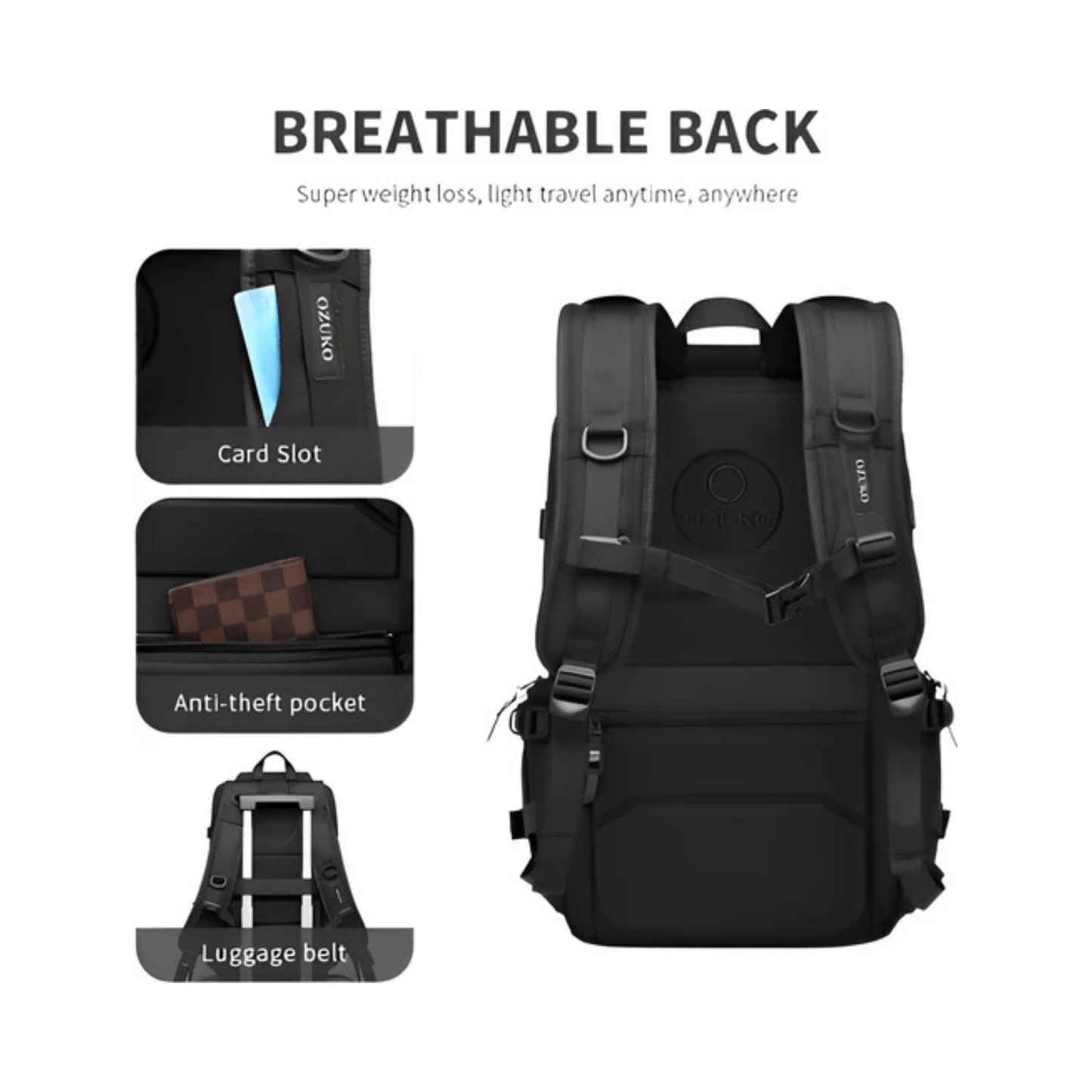CarryQuest® - Motor Rugzak - Rugzak - Snowboard Rugzak - Motorrugzak Oxford Stof - Waterdicht - Zwart