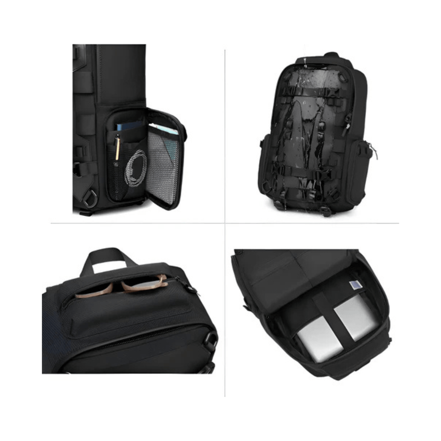 CarryQuest® - Motor Rugzak - Rugzak - Snowboard Rugzak - Motorrugzak Oxford Stof - Waterdicht - Zwart