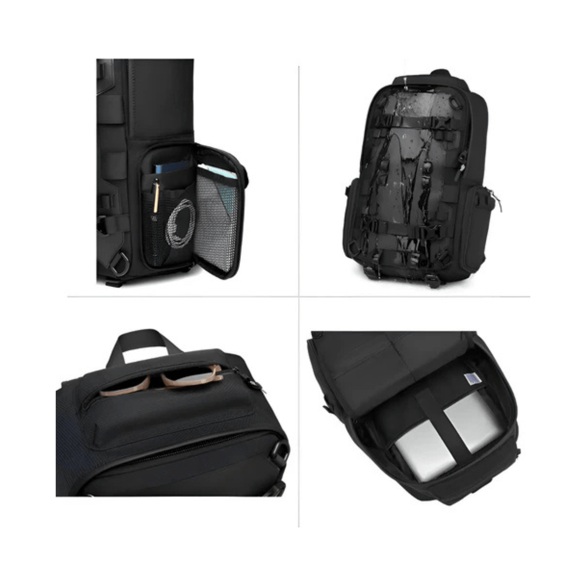 CarryQuest® - Motor Rugzak - Rugzak - Snowboard Rugzak - Motorrugzak Oxford Stof - Waterdicht - Zwart