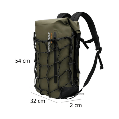 CarryQuest® - Motor Rugzak - Waterdichte Motorfiets Rugzak - 30 - Liter - 500D Oxford Stof - Groen
