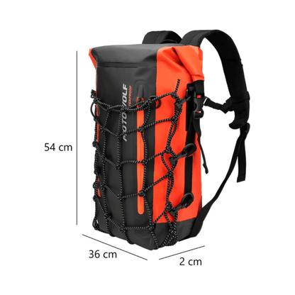 CarryQuest® - Motor Rugzak - Waterdichte Motorfiets Rugzak - 30 - Liter - 500D Oxford Stof - Oranje