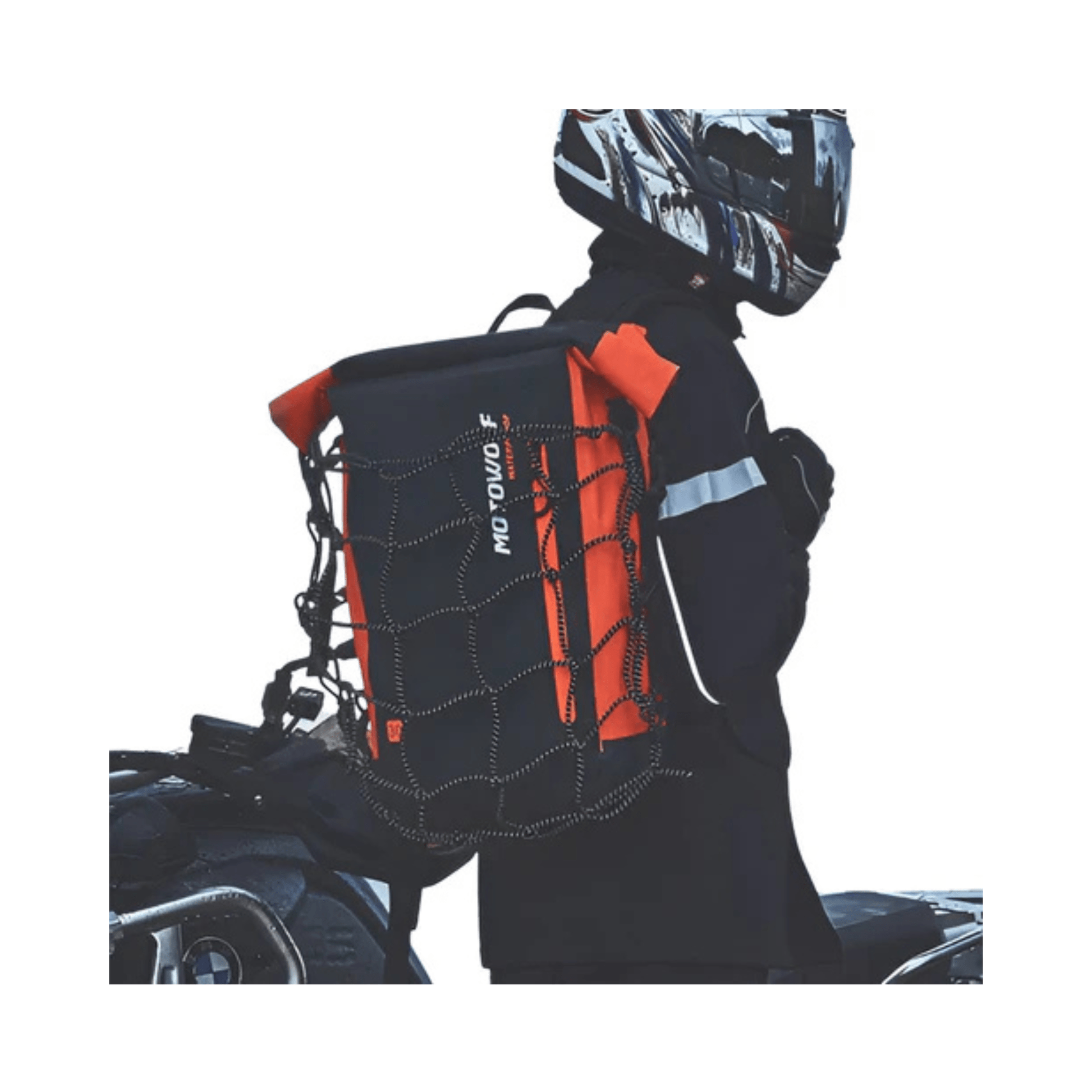 CarryQuest® - Motor Rugzak - Waterdichte Motorfiets Rugzak - 30 - Liter - 500D Oxford Stof - Oranje