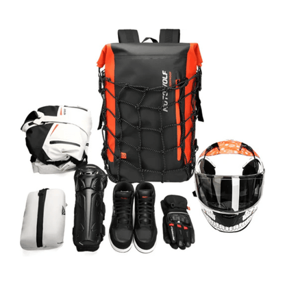 CarryQuest® - Motor Rugzak - Waterdichte Motorfiets Rugzak - 30 - Liter - 500D Oxford Stof - Oranje
