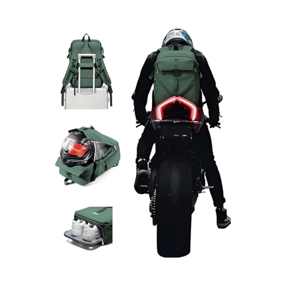 CarryQuest® - Motor Rugzak - Waterdichte Rugzak - Duurzaam Nylon - Comfortabele Schouderbanden - Groen