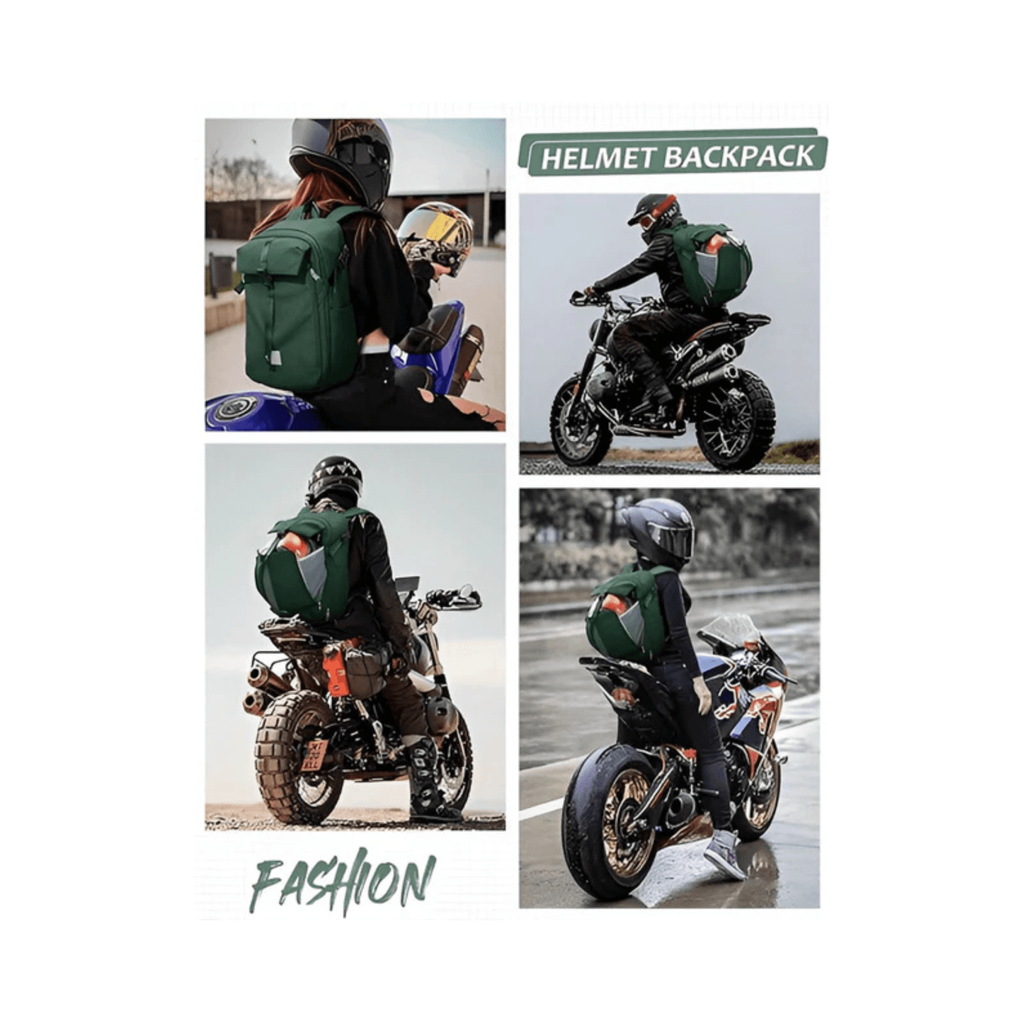 CarryQuest® - Motor Rugzak - Waterdichte Rugzak - Duurzaam Nylon - Comfortabele Schouderbanden - Khaki
