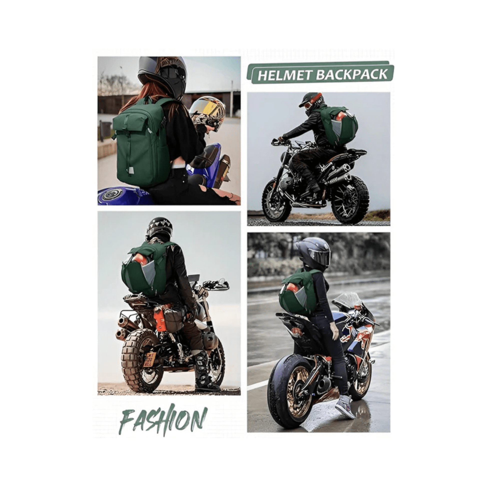 CarryQuest® - Motor Rugzak - Waterdichte Rugzak - Duurzaam Nylon - Comfortabele Schouderbanden - Khaki