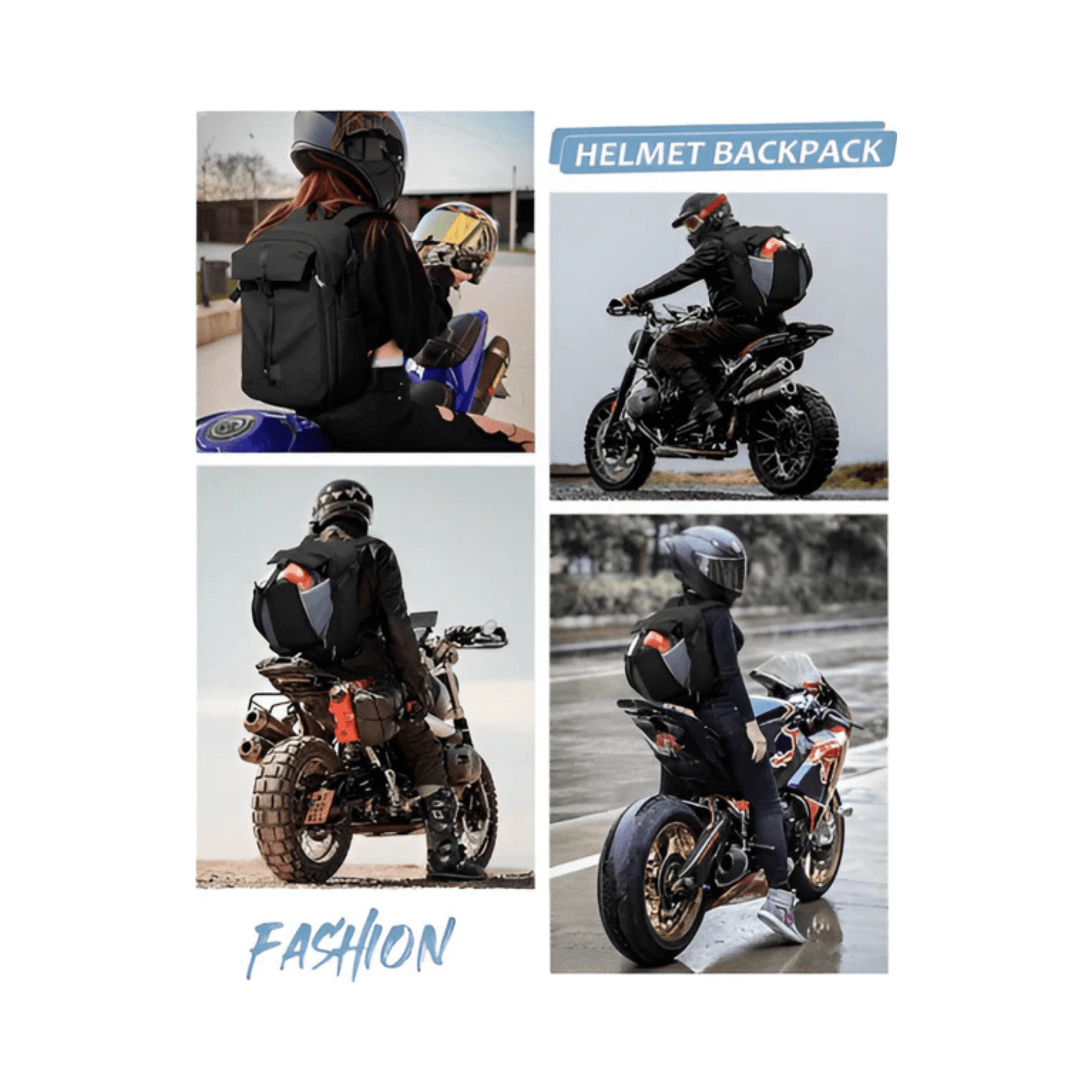 CarryQuest® - Motor Rugzak - Waterdichte Rugzak - Duurzaam Nylon - Schouderbanden - Zwart