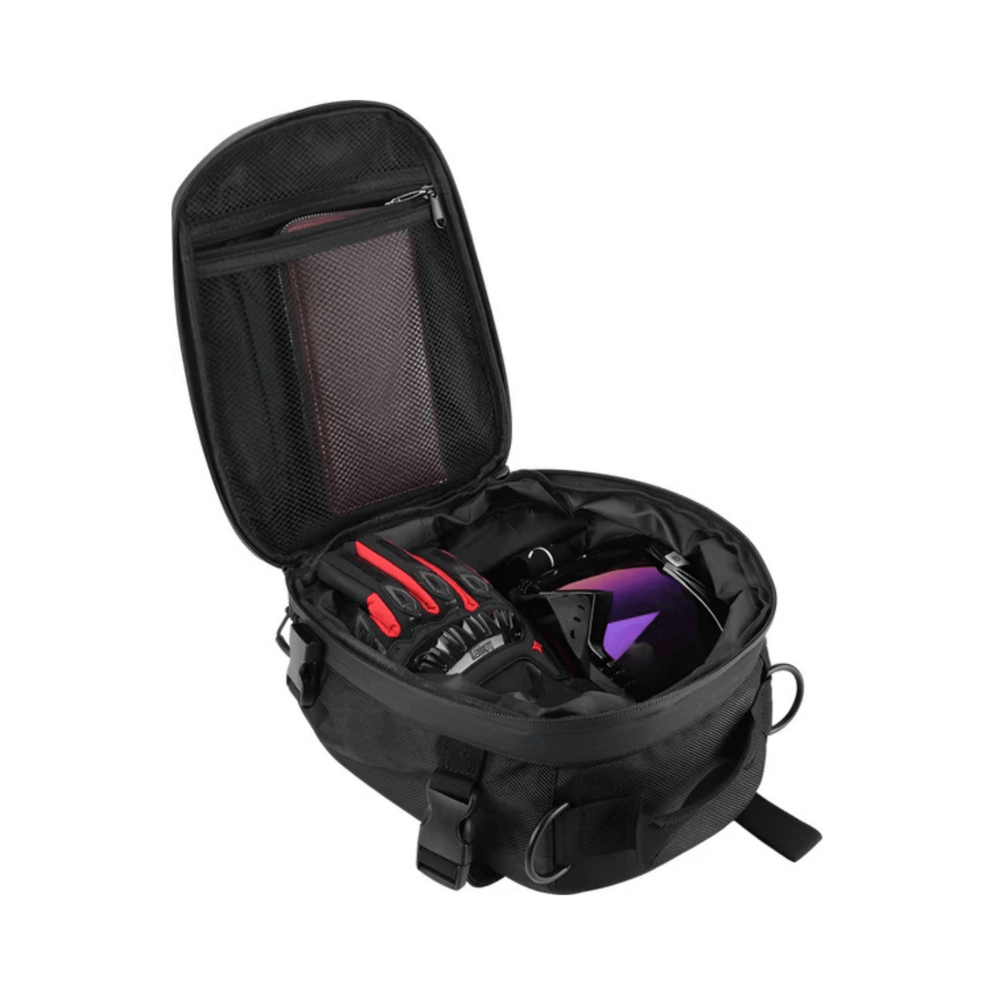 CarryQuest® - Motor Rugzak - Zadeltas Motor - 7 - 12 Liter Capaciteit - Waterdicht Oxford Stof - Zwart