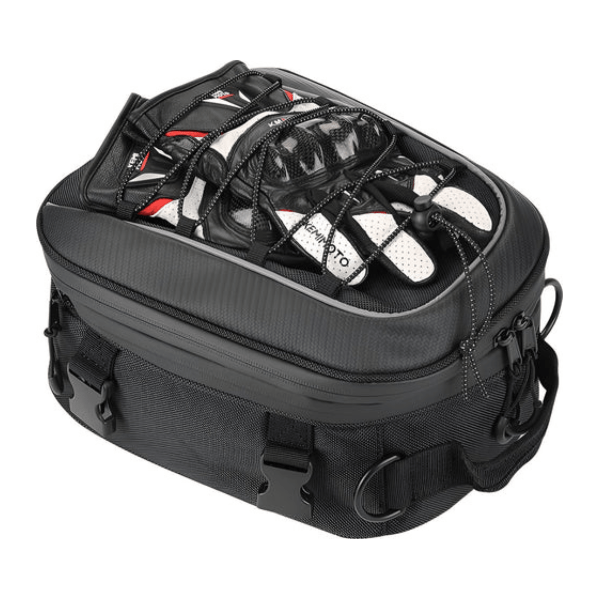 CarryQuest® - Motor Rugzak - Zadeltas Motor - 7 - 12 Liter Capaciteit - Waterdicht Oxford Stof - Zwart