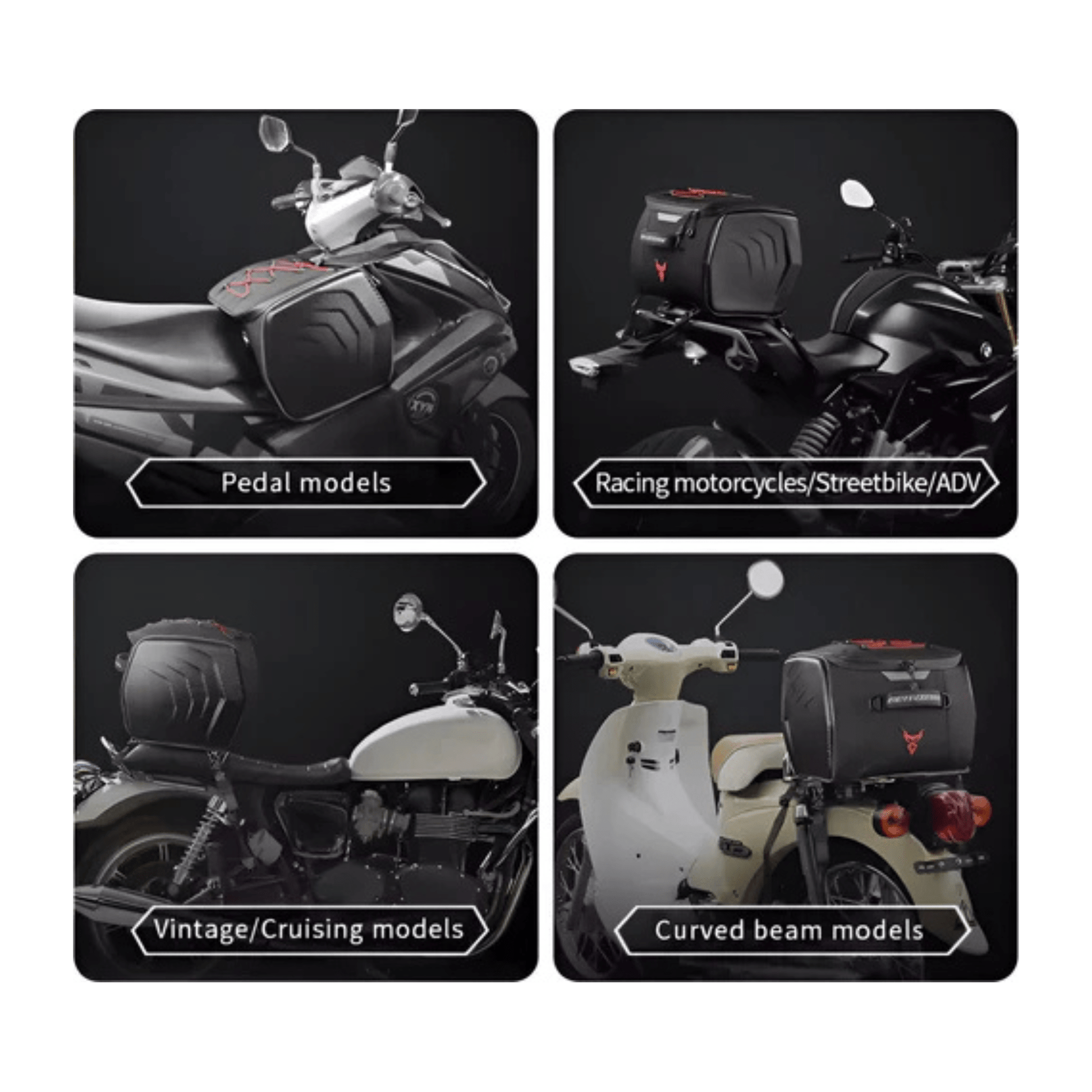 CarryQuest® - Motor Rugzak - Zadeltas Motor - Motorrugzak - 25L Capaciteit + Reflecterende Strips - Rood