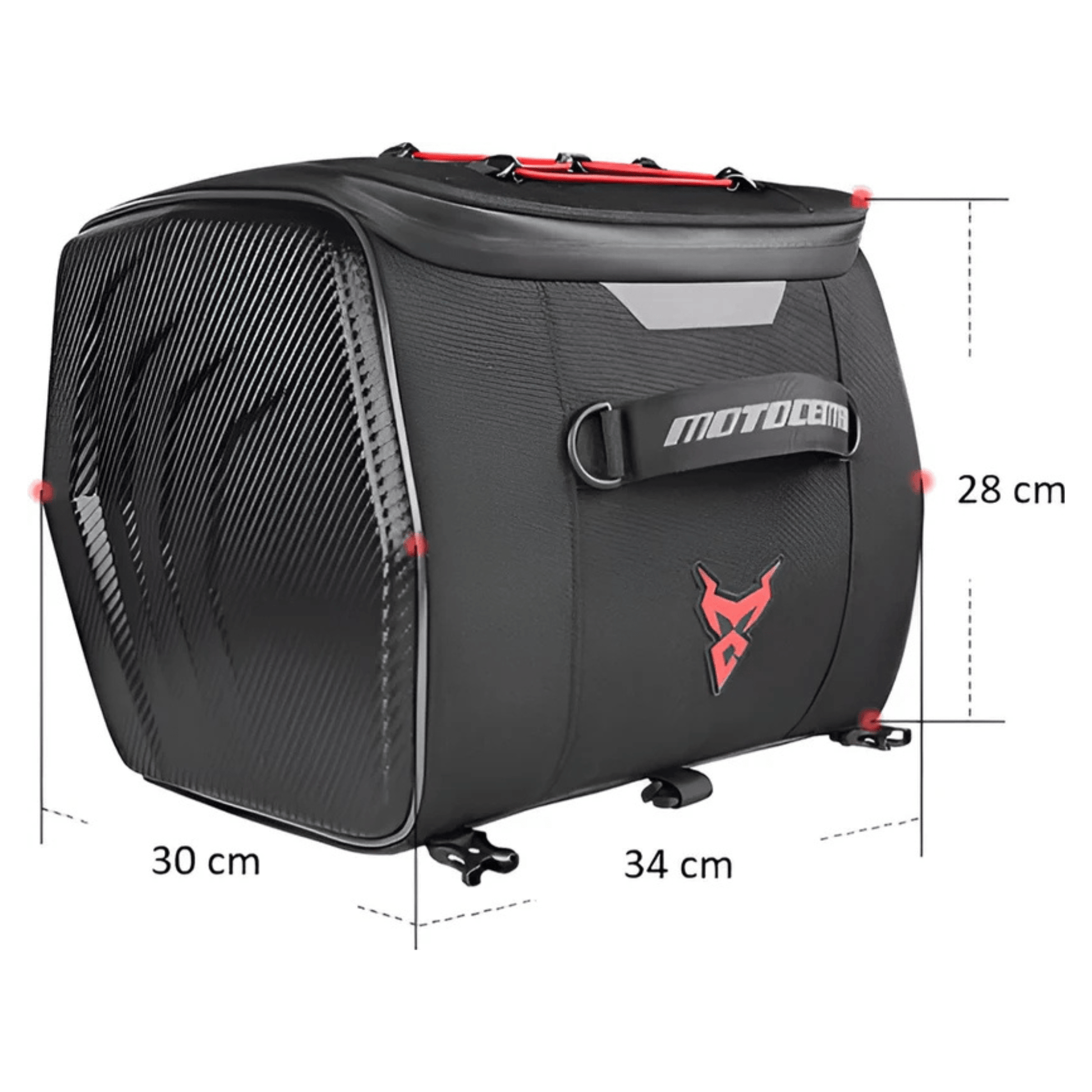 CarryQuest® - Motor Rugzak - Zadeltas Motor - Motorrugzak - 25L Capaciteit + Reflecterende Strips - Rood
