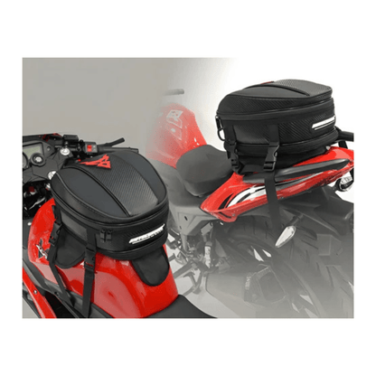 CarryQuest® - Motor Tanktas en Zadeltas in 1 - Motor Zadeltas - 11,5L Voor + 15L Achter - Groen