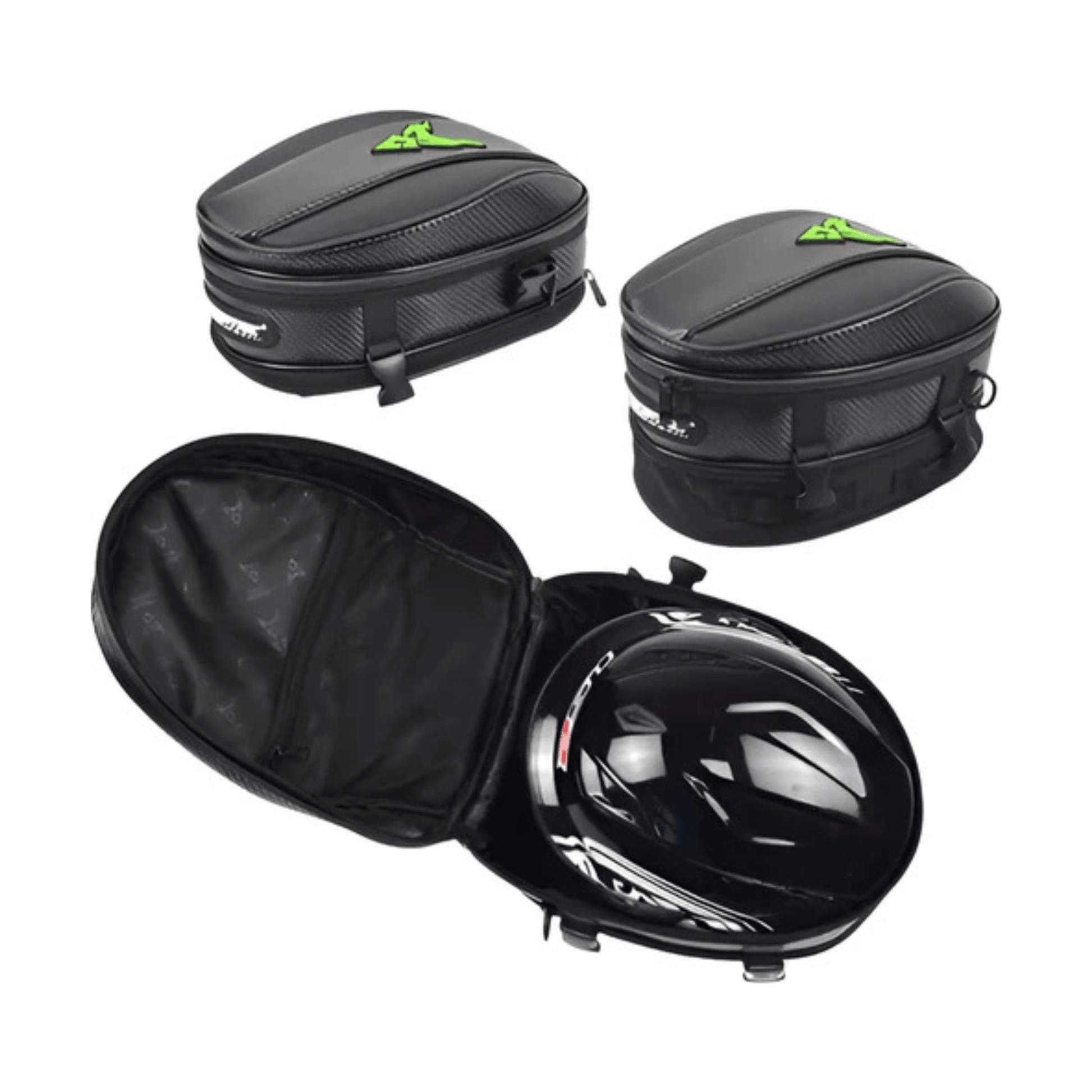 CarryQuest® - Motor Tanktas en Zadeltas in 1 - Motor Zadeltas - 11,5L Voor + 15L Achter - Groen