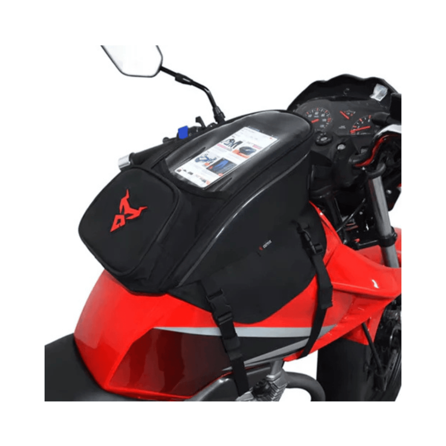 CarryQuest® - Motor Tanktas - Universele Magnetische Navigatietas - Rood