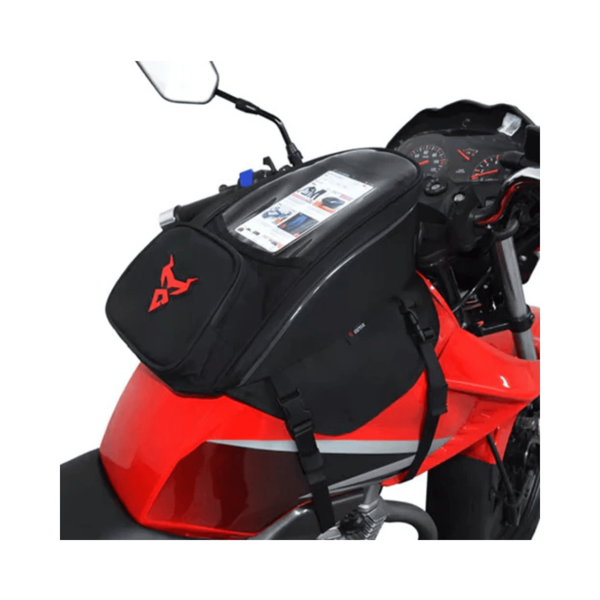 CarryQuest® - Motor Tanktas - Universele Magnetische Navigatietas - Rood