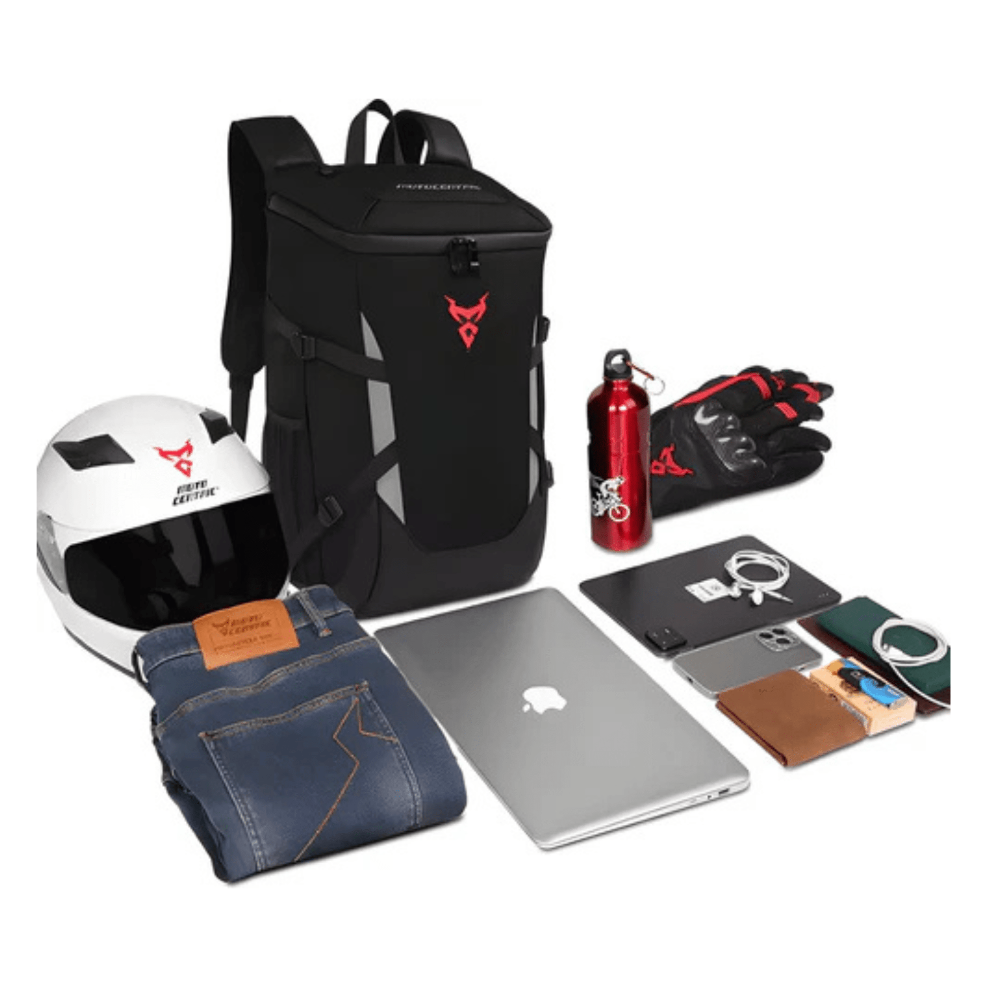 CarryQuest® - Motorrugzak - Waterdicht Rugzak - 28L Capaciteit - Voor Motorrijders - Rood