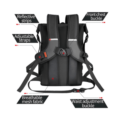 CarryQuest® - Multifunctionele Waterdichte Motorfiets Rugzak - 20L Capaciteit - Moto Tas - Zwart