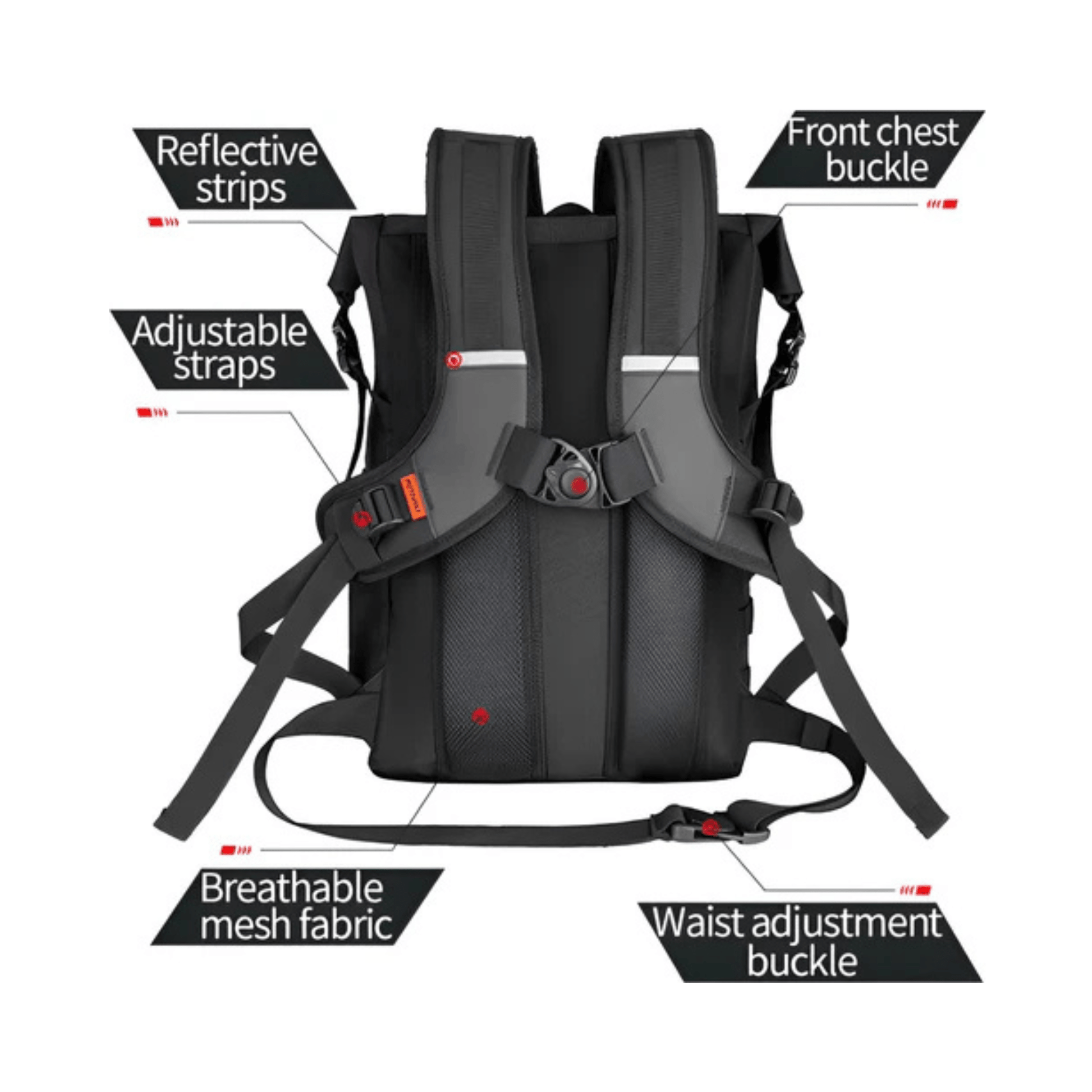 CarryQuest® - Multifunctionele Waterdichte Motorfiets Rugzak - 20L Capaciteit - Moto Tas - Zwart