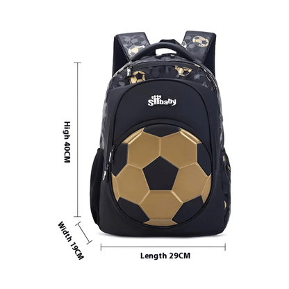 CarryQuest® - Nieuwe Oxford Voetbal Schooltas voor Jongens - Duurzaam - Zwart