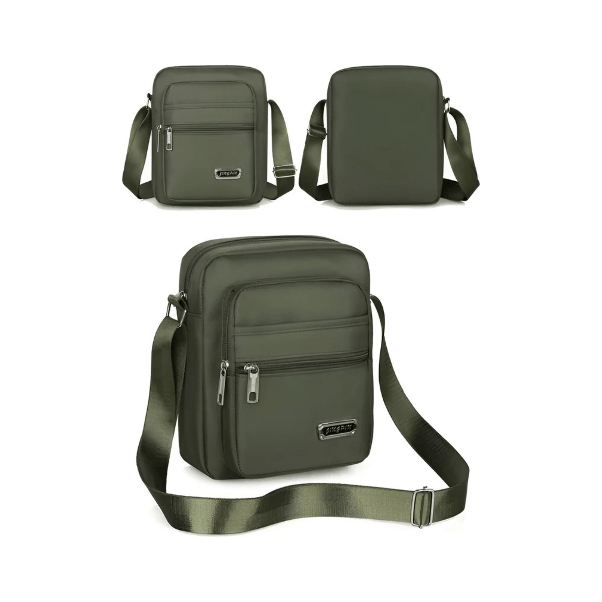 CarryQuest® - Nylon Schoudertas Messenger Bag - Rits Handtas - Mannen - Groen