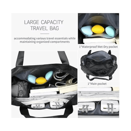 CarryQuest® - Opvouwbare Reistassen - Oxford - Waterbestendig - Duurzaam - Ritssluiting - Casual Stijl - Zwart