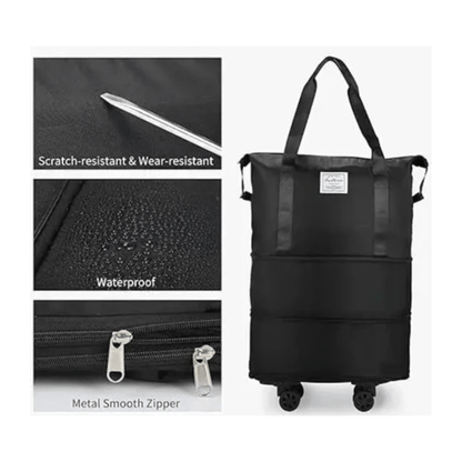 CarryQuest® - Opvouwbare Reistassen - Oxford - Waterbestendig - Duurzaam - Ritssluiting - Casual Stijl - Zwart