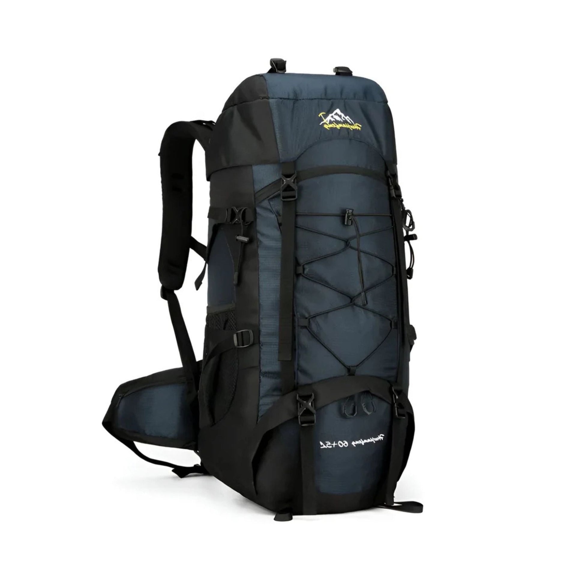 CarryQuest® - Outdoor Bergbeklimming Rugzak 65L - Afneembare Schouderriem + Schoenentas - Wandeltassen - Donker Blauw