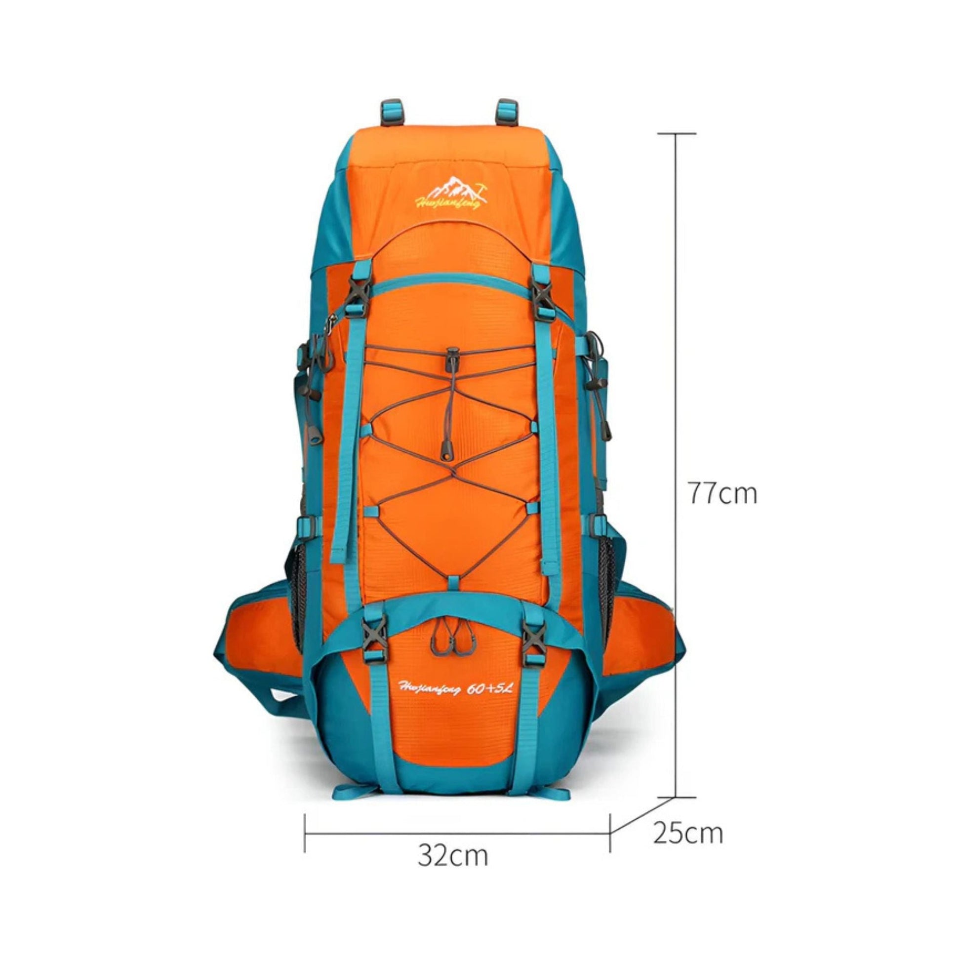 CarryQuest® - Outdoor Bergbeklimming Rugzak 65L - Afneembare Schouderriem + Schoenentas - Wandeltassen - Groen