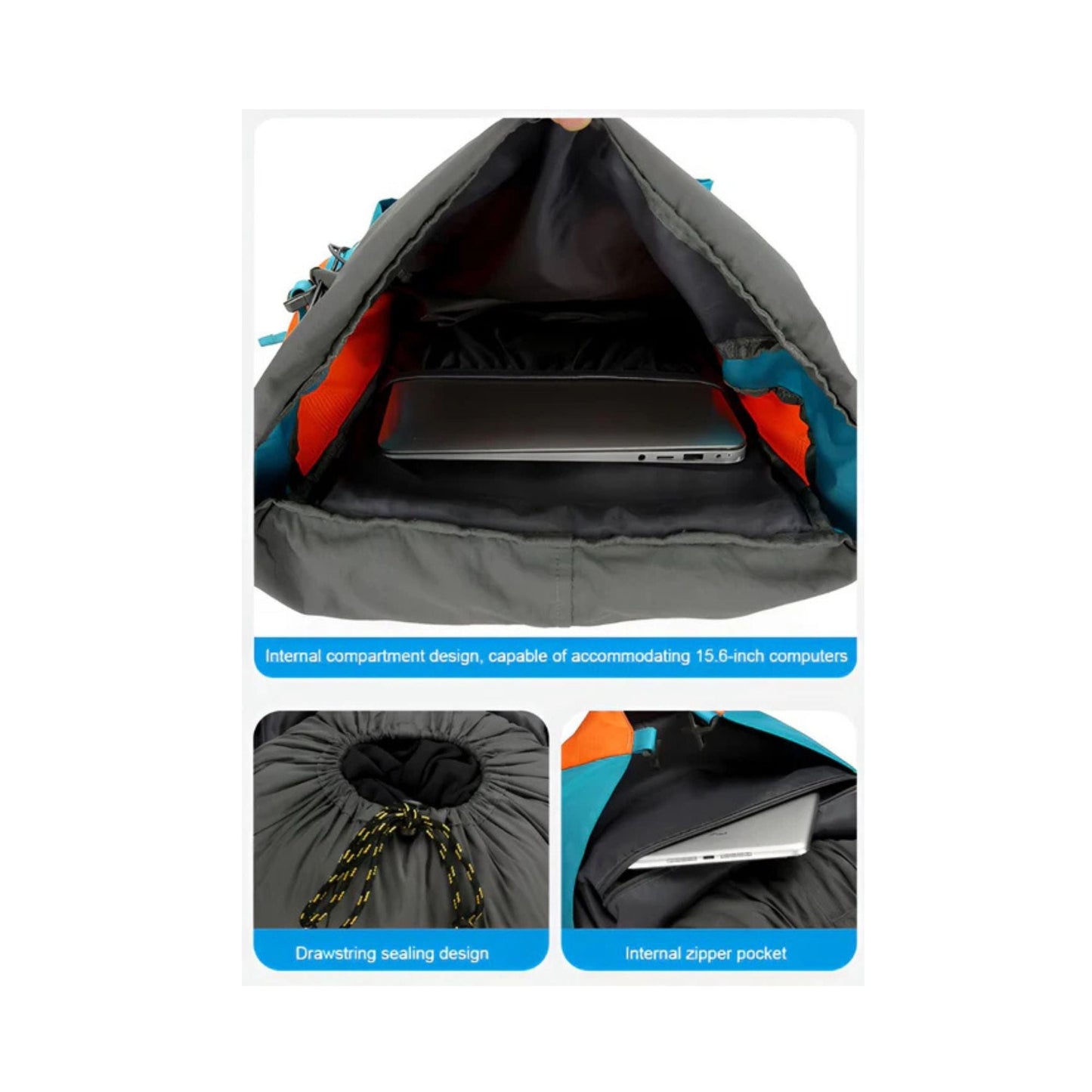 CarryQuest® - Outdoor Bergbeklimming Rugzak 65L - Afneembare Schouderriem + Schoenentas - Wandeltassen - Zwart