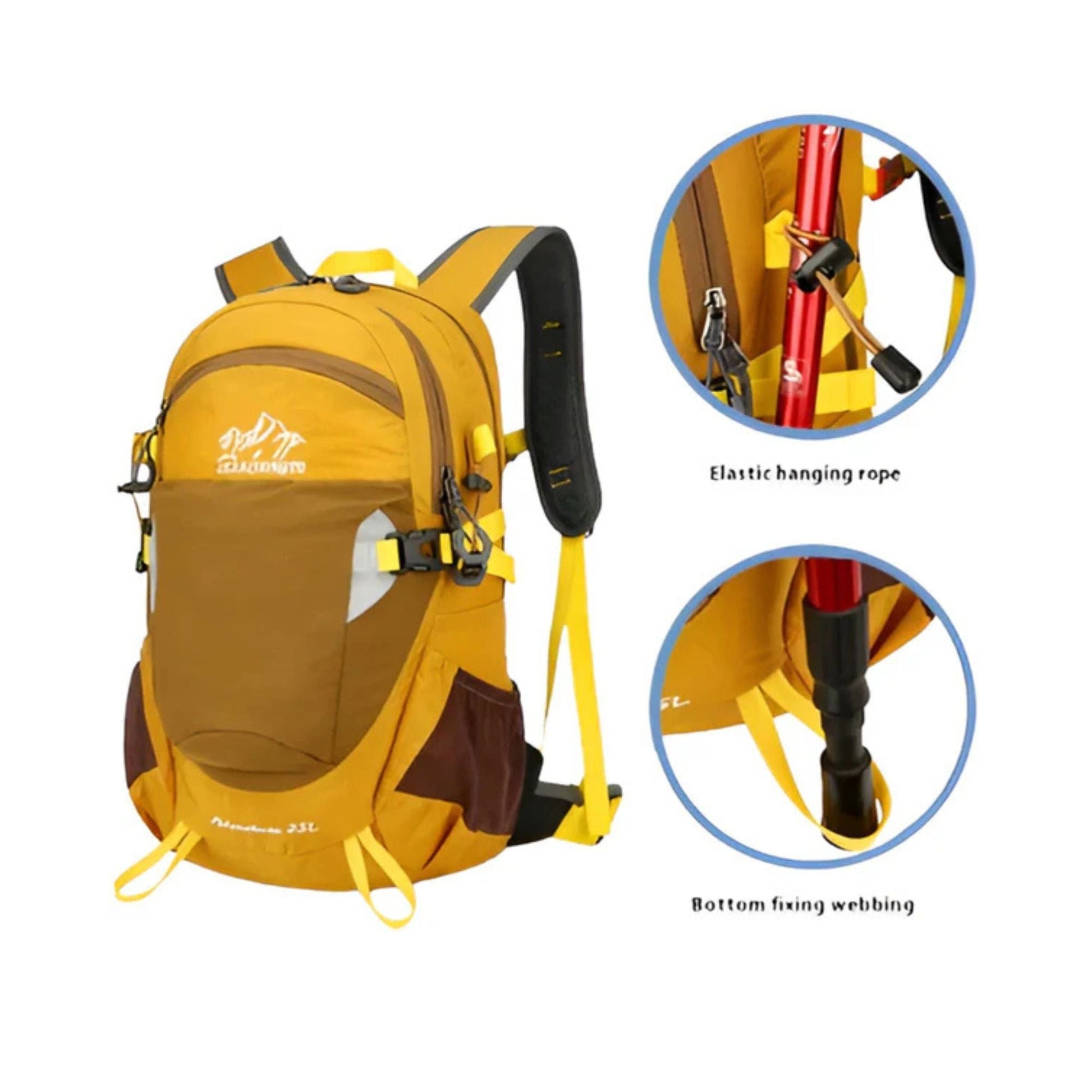 CarryQuest® - Outdoor Hiking Rugzak - Lichtgewicht + Wateropslag - Unisex - 25L - Zwart