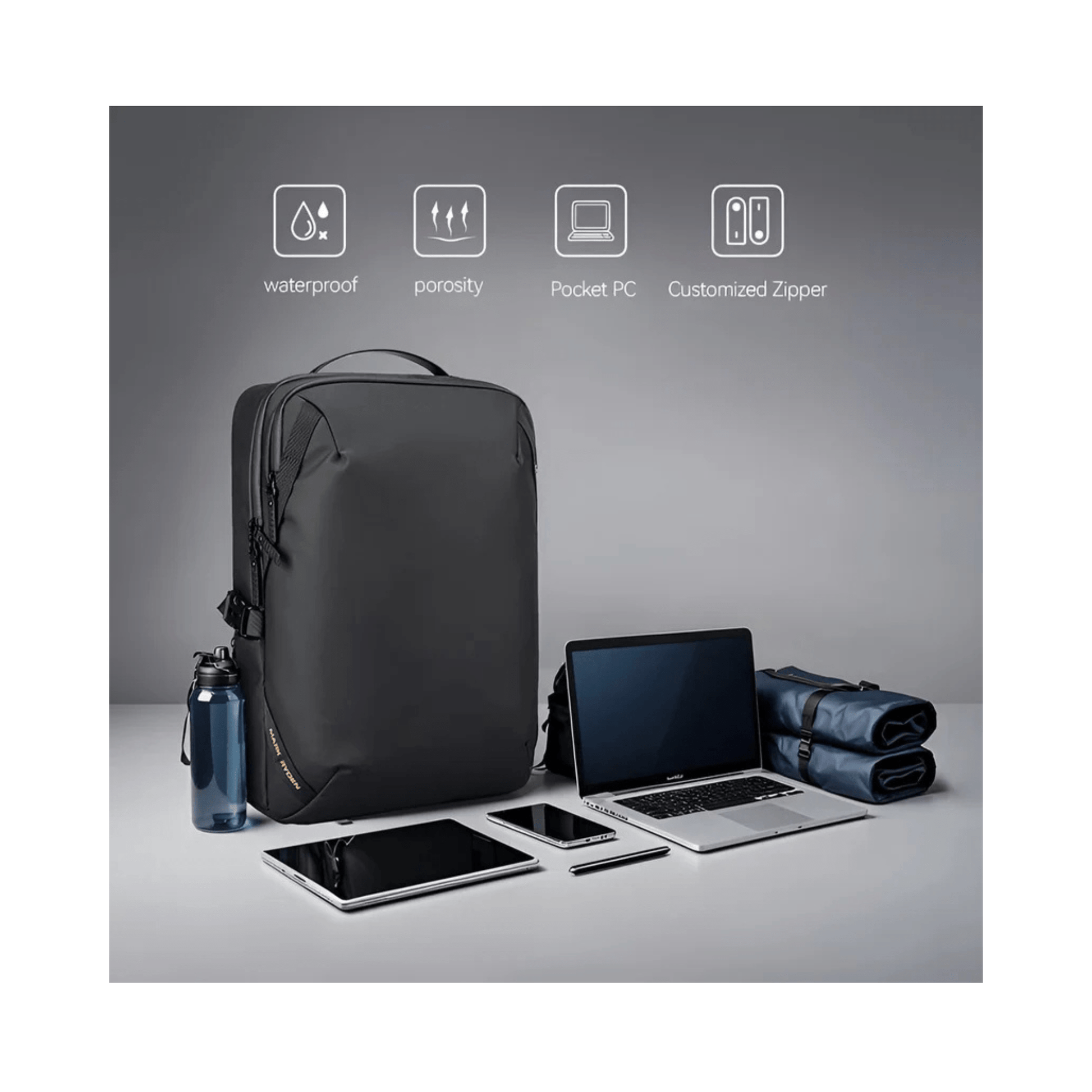CarryQuest® - Oxford Reis Heren Laptop Rugzak - Waterdicht - Comfortabel & Stijlvol - Zwart